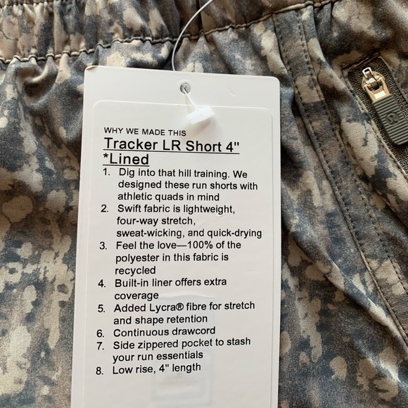 LULULEMON TRACKER SHORT-GRITSTONE WHITE OPAL MULTI - Picture 9 of 10